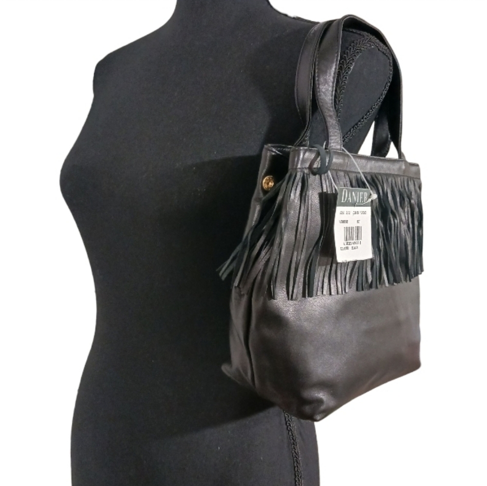 DANIER Fringe Leather Satchel Bag - Picture 2 of 12